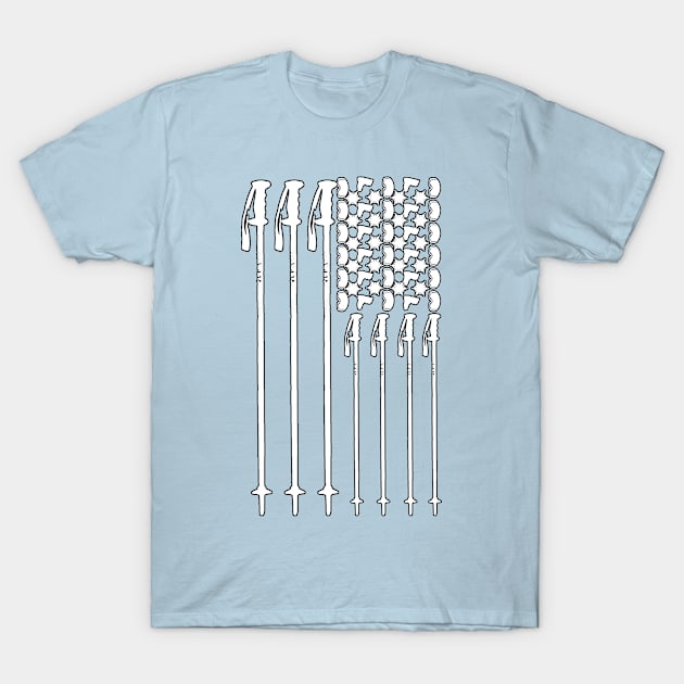 Cool Skiing Flag Ski Poles Gear Shirt T-Shirt by RKP'sTees